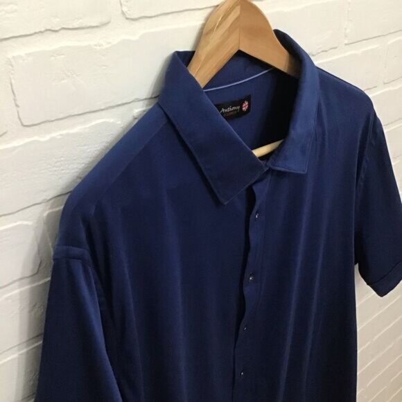 ANTHONY of London blue 100% cotton sleeveless button down shirt 3XL - Picture 3 of 14